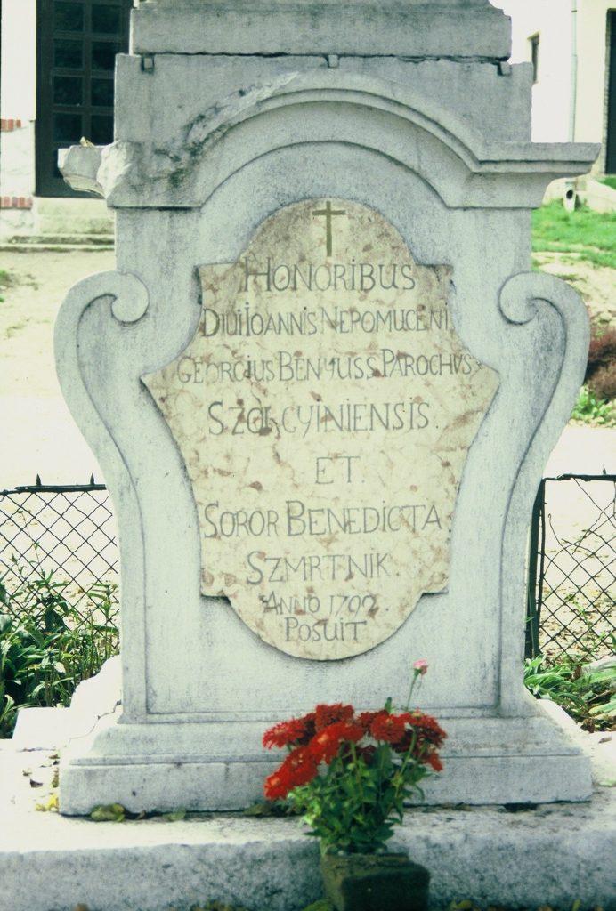 Nepomuki Szent János szobra (felirat), Szőgyén (Liszka József felv., 2013)